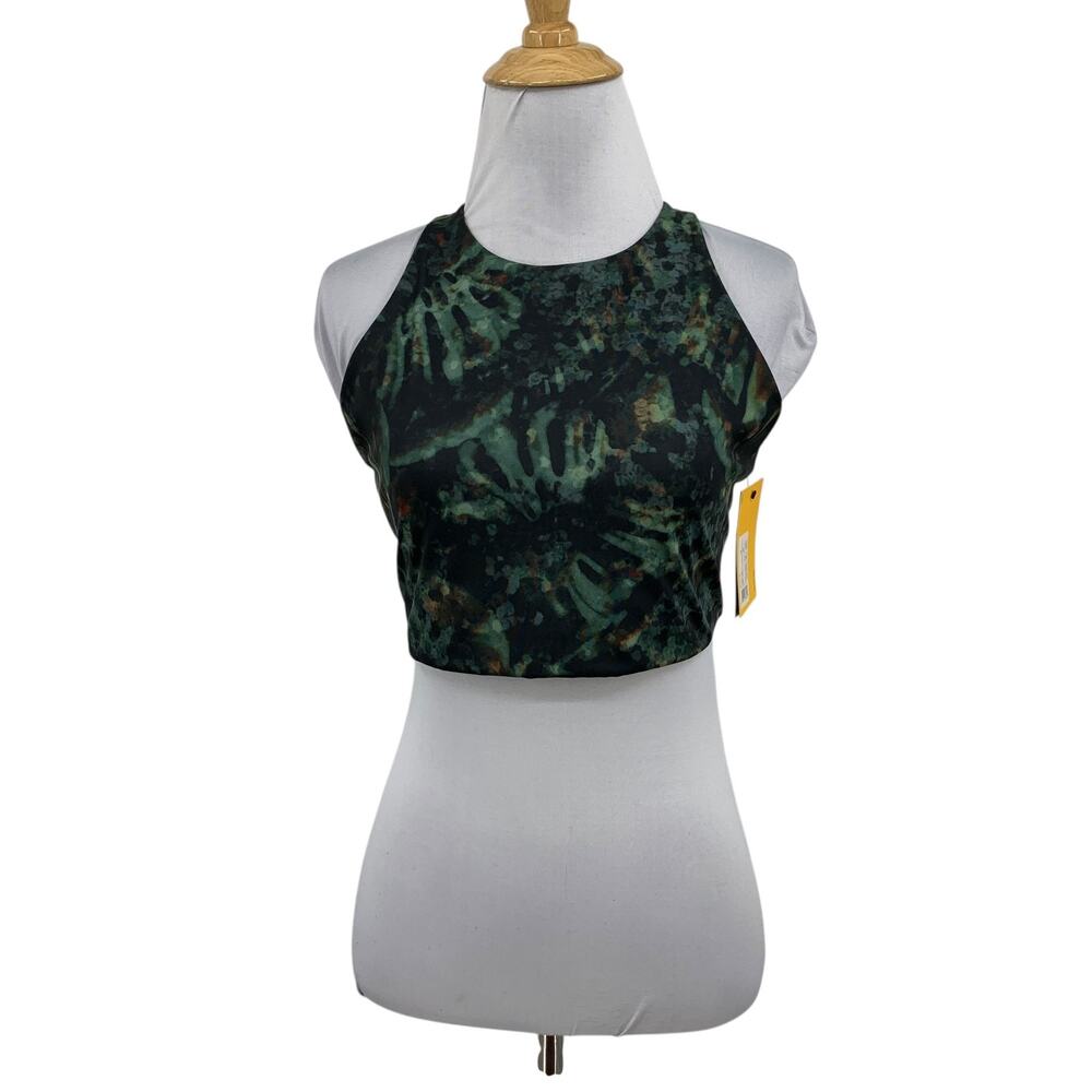 Lole Sports Bra Womens M Medium Midnight Garden Eucalyptus Burst Up Crossback